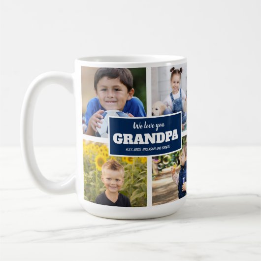 We Love You Opa 4 Foto Navy Blauw  Koffiemok (Links)