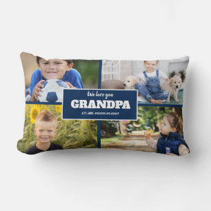We Love You Opa 4 Foto Navy Blauwe Kussen