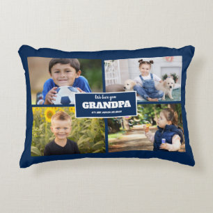 We Love You Opa 4 Foto Navyblauw Accent Kussen