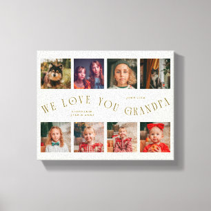 We Love You Opa 8 Foto Raster Crème Canvas Afdruk
