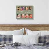 We Love You Opa | 8 Foto Raster Sagegroen Canvas Afdruk (Insitu (Slaapkamer))