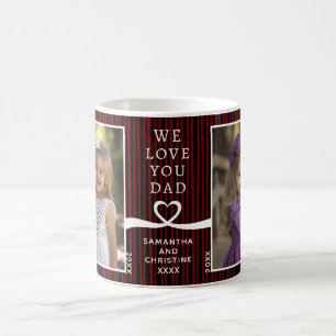 We Love You Papa 2 Foto Aangepaste Streep Modern P Koffiemok