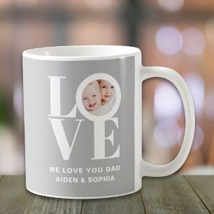 We Love You Papa Foto Grijs Koffiemok