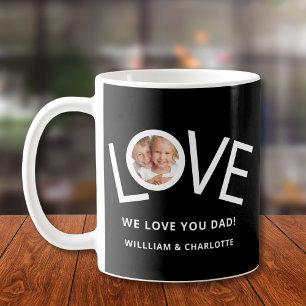 We love You Papa Foto Zwart Koffiemok