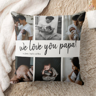 We Love You Papa Moderne 6 Foto Collage Vader Kussen