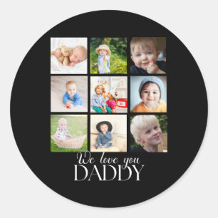We Love You Papa Mooi Collage 9 Foto's Ronde Sticker