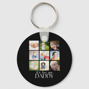 We Love You Papa Mooi Collage 9 Foto's Sleutelhanger