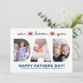We Love You Papa | Vaderdag foto Feestdagenkaart (Staand voorkant)