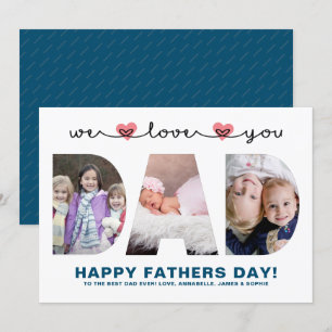 We Love You Papa Vaderdag foto Feestdagenkaart