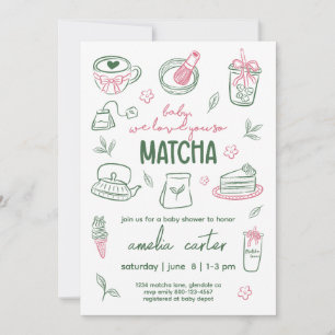 We Love You So Matcha Baby Shower Groene Thee Roze Kaart
