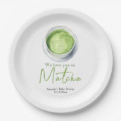 We love you so Matcha Baby Shower Papieren Bordje (Voorkant)