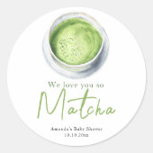 We love you so Matcha Baby Shower Ronde Sticker (Voorkant)