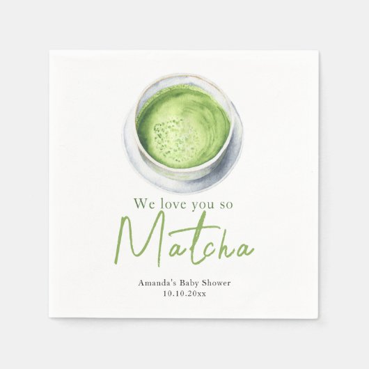 We love you so Matcha Baby Shower Servet (Voorkant)