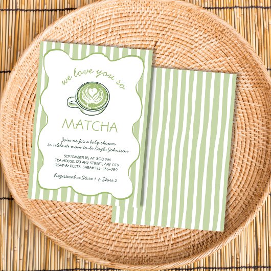 We Love You So Matcha Green Tea Baby Shower Kaart