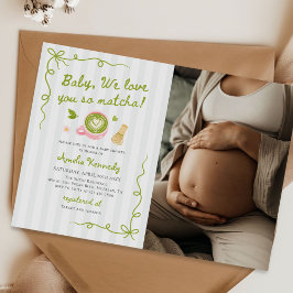 We Love You So Matcha Green Tea Baby Shower Photo Kaart