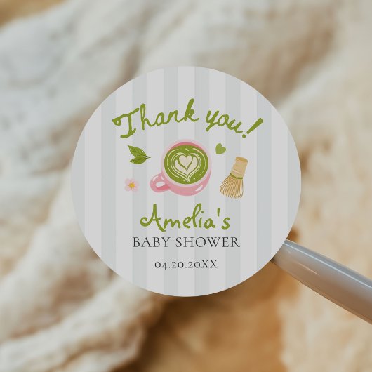 We Love You So Matcha Green Tea Baby Shower Ronde Sticker