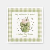 We Love You So Matcha Groene Bow Gingham Servet (Voorkant)