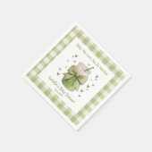 We Love You So Matcha Groene Bow Gingham Servet (Hoek)