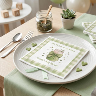 We Love You So Matcha Groene Bow Gingham Servet