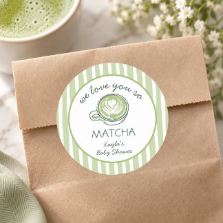 We Love You So Matcha Groene Thee Baby Borrel Ronde Sticker