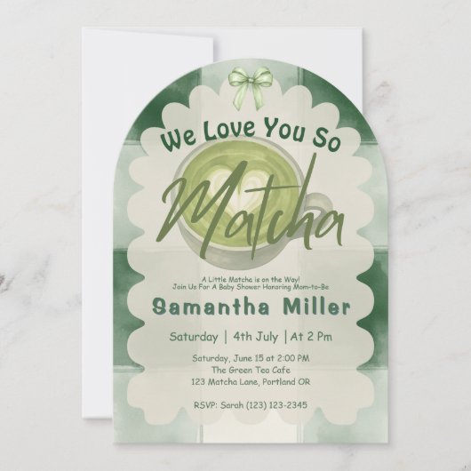 We Love You So Matcha Moderne Babyborrel Kaart (Voorkant)