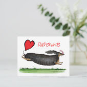 We luv dachshunds from Tony Fernandes Briefkaart (Staand voorkant)