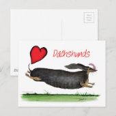 We luv dachshunds from Tony Fernandes Briefkaart (Voorkant / Achterkant)