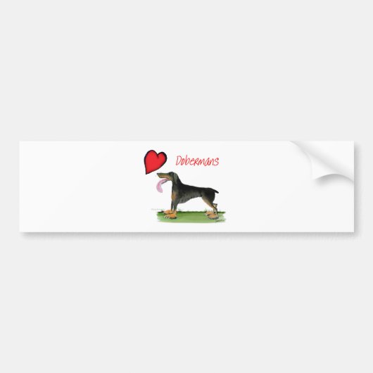 We luv dobermans van Tony Fernandes Bumpersticker (Voorkant)