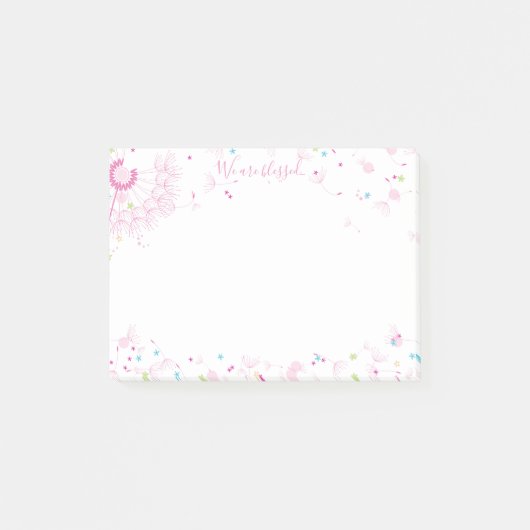 We maakten een Wish Baby shower Post it Notes Plan (Voorkant)