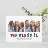 We Made It Two Photo Christmas Feestdagenkaart (Staand voorkant)
