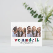 We Made It Two Photo Christmas Holiday Postcard Feestdagenkaart (Staand voorkant)