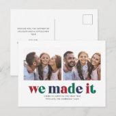 We Made It Two Photo Christmas Holiday Postcard Feestdagenkaart (Voorkant / Achterkant)