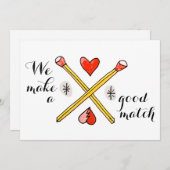 We Make a Good Match Valentine's Day flat card Feestdagenkaart (Voorkant / Achterkant)