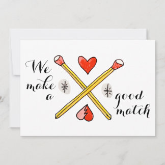 We Make a Good Match Valentine's Day flat card Feestdagenkaart