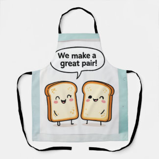 We Make a Great Pair Cute Toast Apron Schort