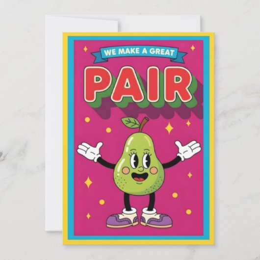 We Make a Great Pair fun fruit lover kawaii pear Bedankkaart (Voorkant)