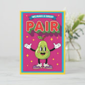 We Make a Great Pair fun fruit lover kawaii pear Bedankkaart (Staand voorkant)