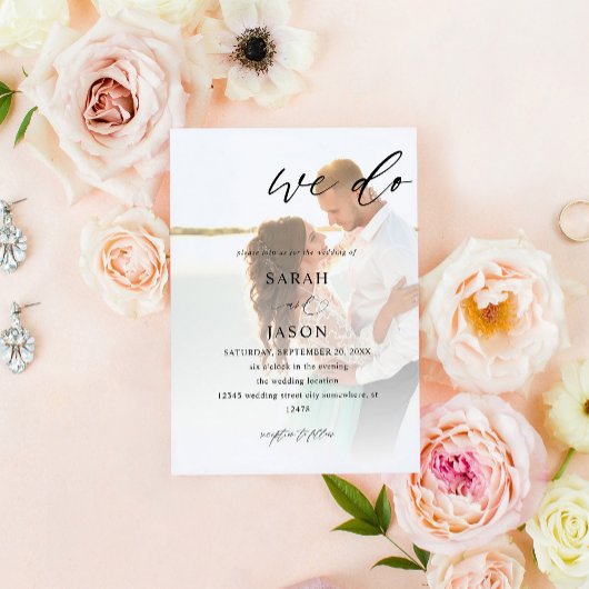 We maken fotokalligrafie-bruiloft kaart