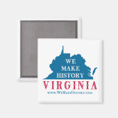 We maken Geschiedenis Virginia Magneet (Voorkant / Achterkant)