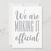 "We maken het officieel" Minimalistische bruiloft Kaart (Voorkant)