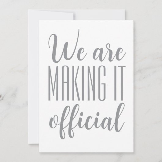 "We maken het officieel" Minimalistische bruiloft Kaart (Voorkant)