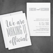 "We maken het officieel" Minimalistische bruiloft Kaart