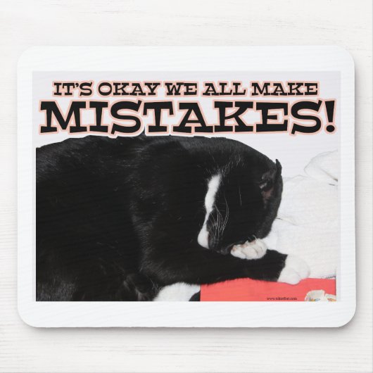 We maken Mistakes Cat Motivatie Quote Muismat (Voorkant)
