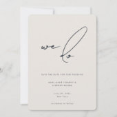 We maken moderne, minimalistische beige grijze kal save the date (Voorkant)