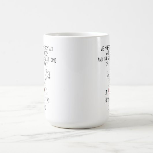 We maken oogcontact terwijl ik poep koffiemok (Center)