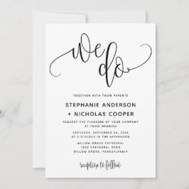 We maken zwart liefdevol Script Typography Weddens Kaart