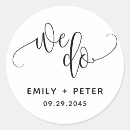We maken zwart liefdevol Script Typography Weddens Ronde Sticker