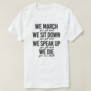 We marcheren We gaan zitten We spreken op T-shirt