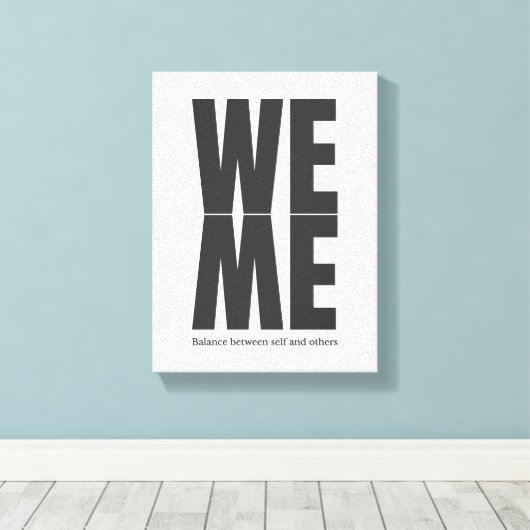 WE / ME Typography Canvas – Quote Wall Art (Insitu (Houten vloer))