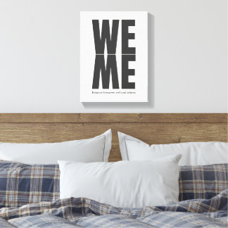 WE / ME Typography Canvas – Quote Wall Art